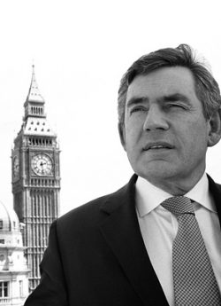 gordon-brown LONDON, UNITED KINGDOM - MAY 2007: Tony Blair's resignation after ten years in 10 Downing Street means that Gordon Brown MP is set to become leader of the Labour Party, and British Prime Minister. Shortly after 27th June, 2007, Her Majesty the Queen will invite Brown to Buckingham Palace and ask him to form a new government. Picture shows a portrait of Gordon Brown with the skyline of Westminster and Big Ben in the background. (Photo by Tom Stoddart/Getty Images)
